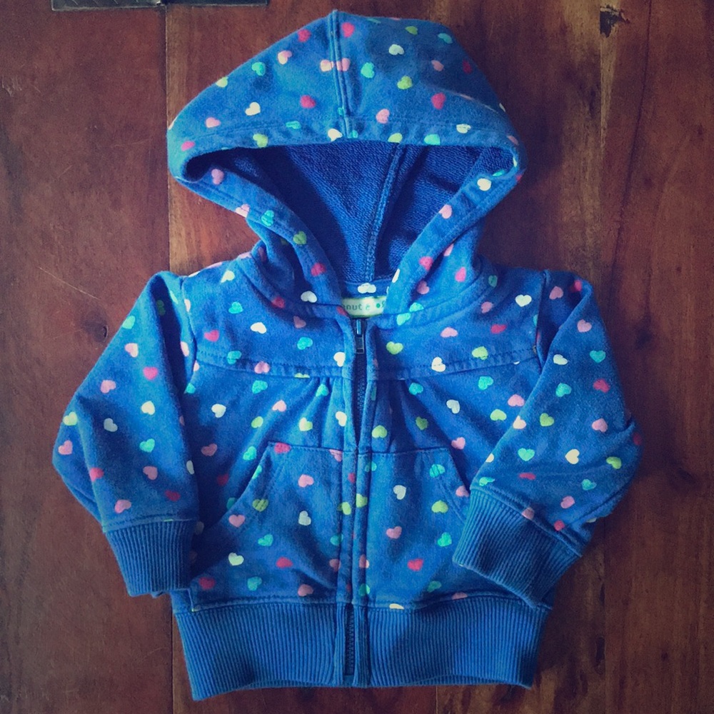 Peanut & Ollie girls hooded zip sweatshirt 6-9 mos